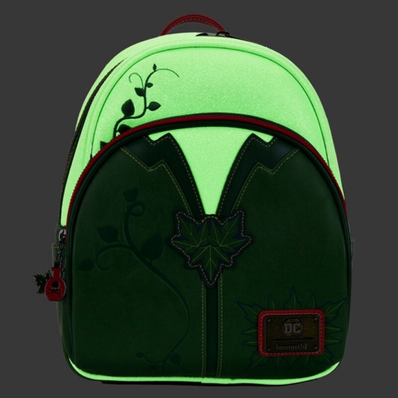 Brand New! Loungefly Poison Ivy Glow in the Dark Mini Backpack + Wallet 💚 - Picture 2 of 13